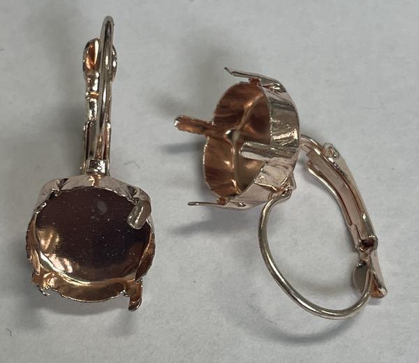Leverback Empty Earring for Dreamtime Crystal 1122 Rose Gold