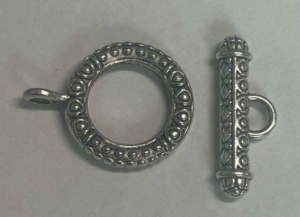 Toggle Clasp Set, Antique Silver 18mm