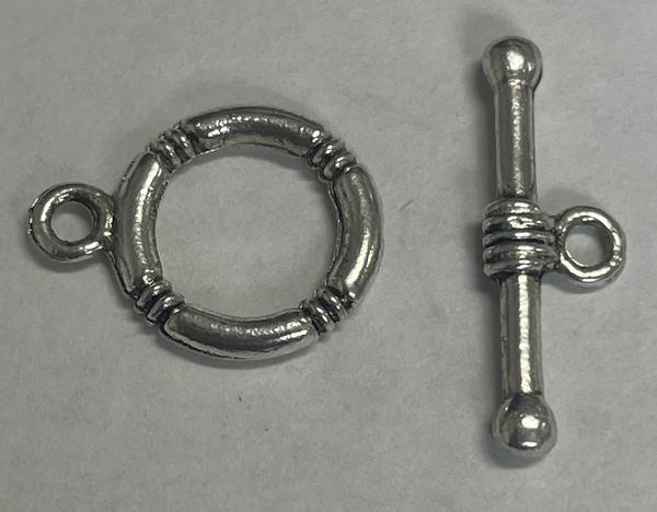 Toggle Clasp Set, Antique Silver 12mm