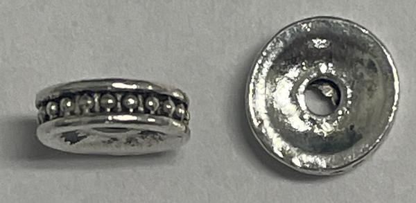 Spacer Bead, Base Metal Plated in Imitation Rhodium