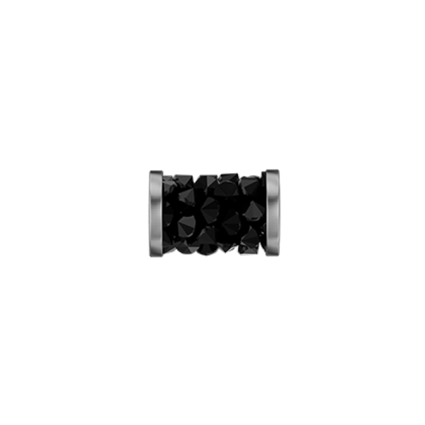 Swarovski 5950 Fine Rocks Tube with ending Jet / Steel 8mm