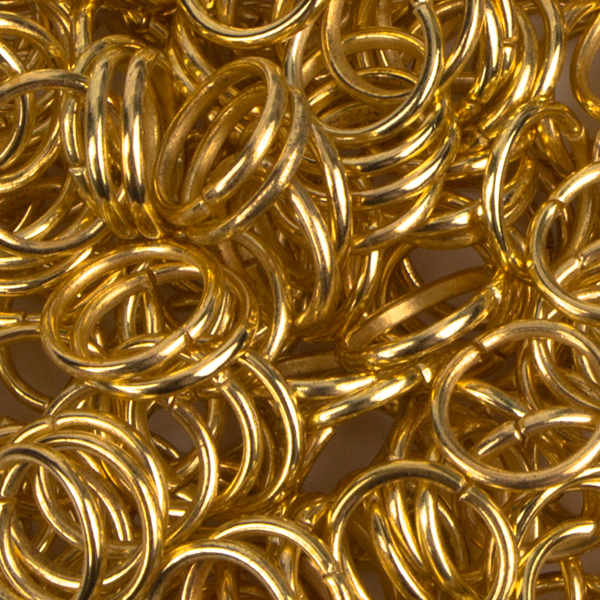 Gold Plated Stainless Steel Jump Ring 6 mm Round 18ga 100pc. pkg.