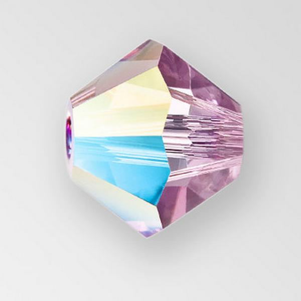 Preciosa 451 69 302 Bicone Bead 5mm Light Amethyst Glitter