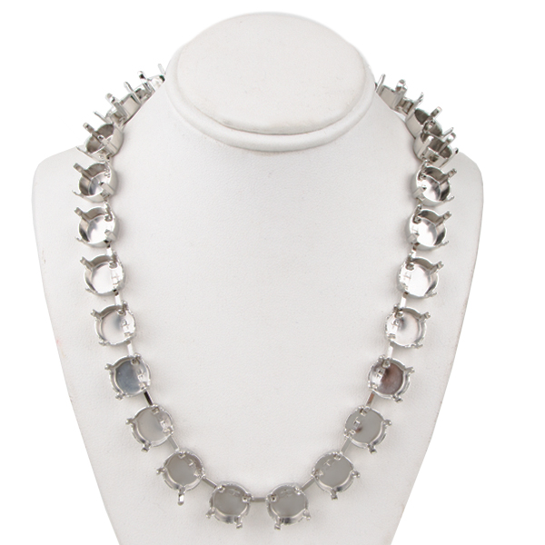 Premium Austrian Empty 36 Box Necklaces 6 mm Rhodium