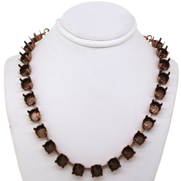 Empty ss39 Rivoli Round Necklace 22 Box Copper Ox Chain