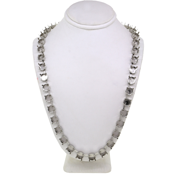 Empty ss39 Rivoli Round Necklace 38 Box Rhodium Chain