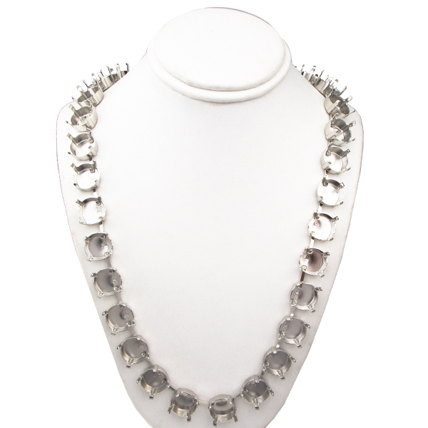 Empty ss47 with 32 Boxes Round Necklace Rhodium