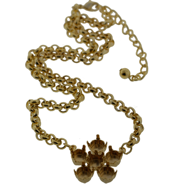 Empty 8.5mm (SS39) One Flower Single Pendant Necklaces