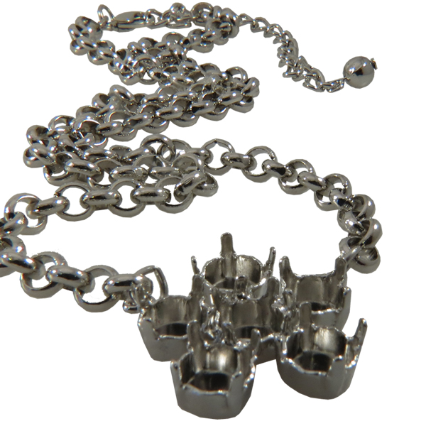 Empty 8.5mm (SS39) One Flower Single Pendant Necklaces