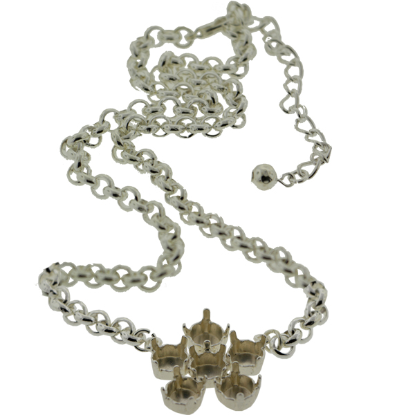 Empty 8.5mm (SS39) One Flower Single Pendant Necklaces