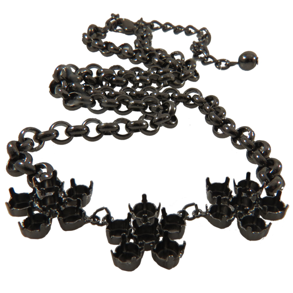 Empty 8.5mm (39ss) Three Flower Statement Necklaces