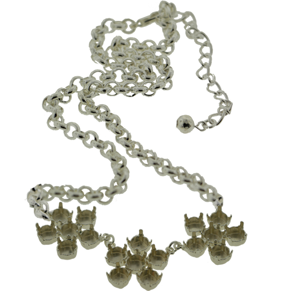 Empty 8.5mm (39ss) Three Flower Statement Necklaces