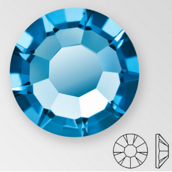 Preciosa MAXIMA Flat Back Malibu Blue ss30