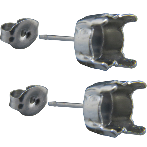 Empty Cup Chain Earrings Hand Set Stones 8.5mm Stud for Dreamtime Crystal 1028 or 1088 39ss Pair