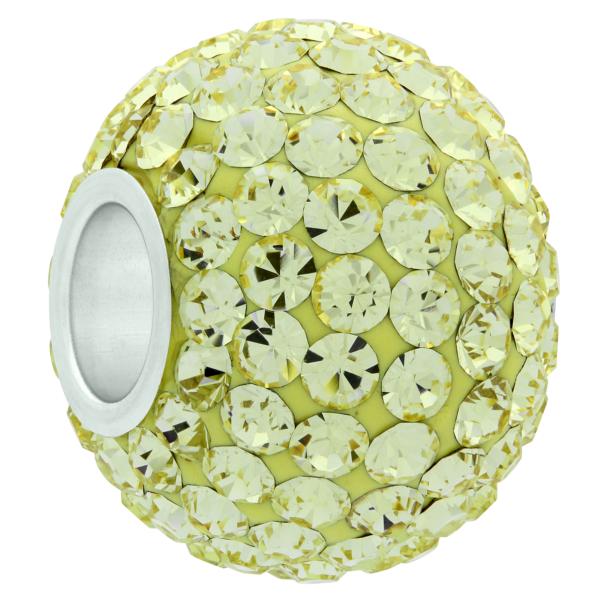 XL Large Hole Pave Bead with 12 mm wide Sterling Silver Core, Alora