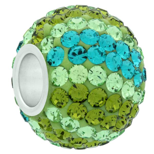 XL Large Hole Pave Bead with 12 mm wide Sterling Silver Core, Alora