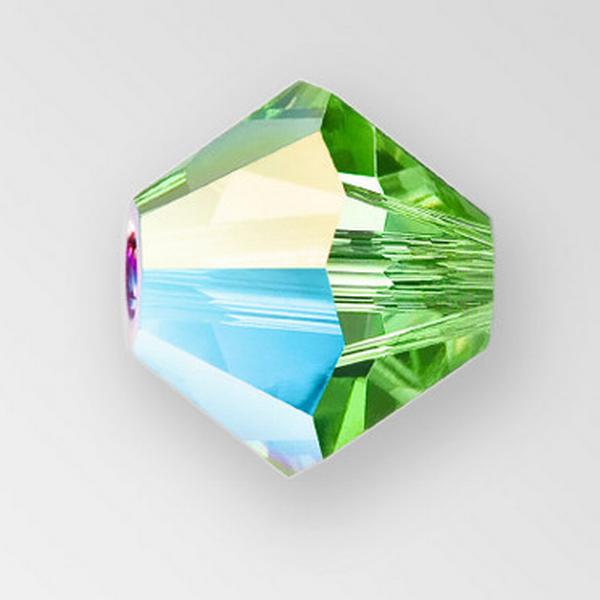 Preciosa 451 69 302 Bicone Bead 4mm Peridot Glitter 
