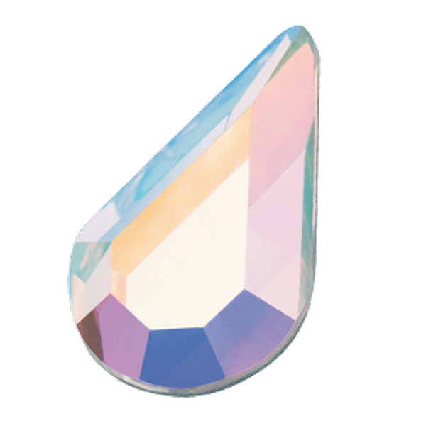 Preciosa Machine Cut Pear Shape Hot Fix Rhinestone 6x3.6 Crystal AB