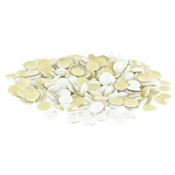 Iron On Domed Metal Nailheads 4mm White (Pearl Studs)