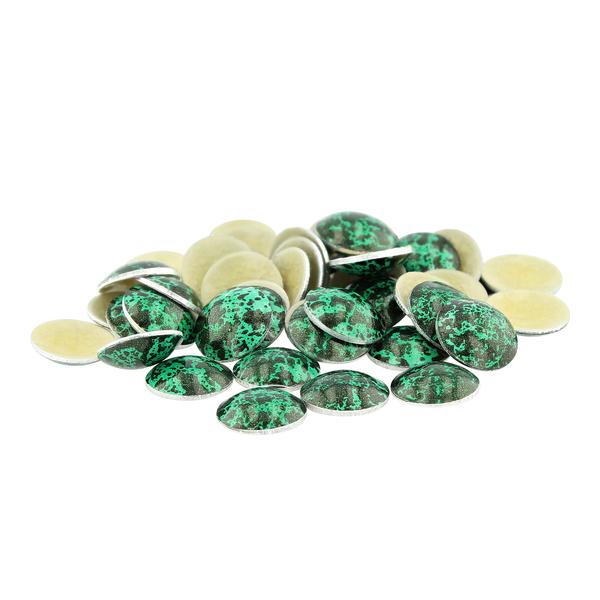 Iron On Domed Textured Metal Nailheads 6mm Emerald/Black (Pearl Studs)