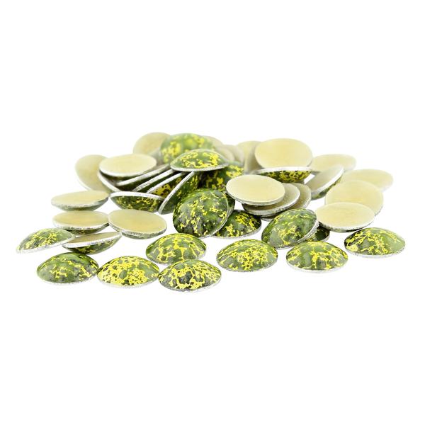 Iron On Domed Textured Metal Nailheads 6mm Olivine/Yellow (Pearl Studs)