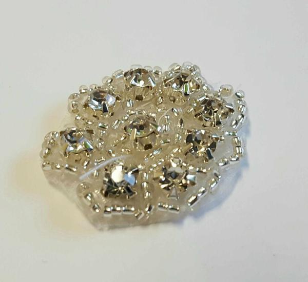 Crystal Rhinestone Flower Applique