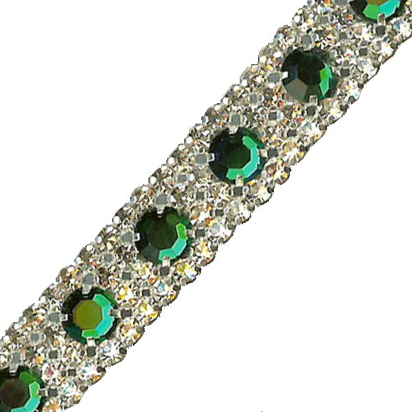 Rhinestone Banding with Emerald Accent