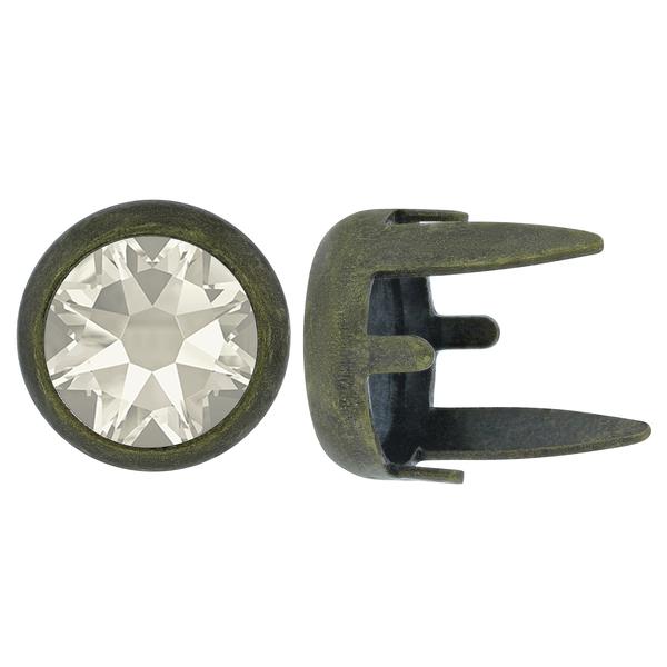 Dreamtime Crystal "Bling in the Ring" Pre-Set Rhinestones ss34 Crystal Silver Shade/Antique Brass