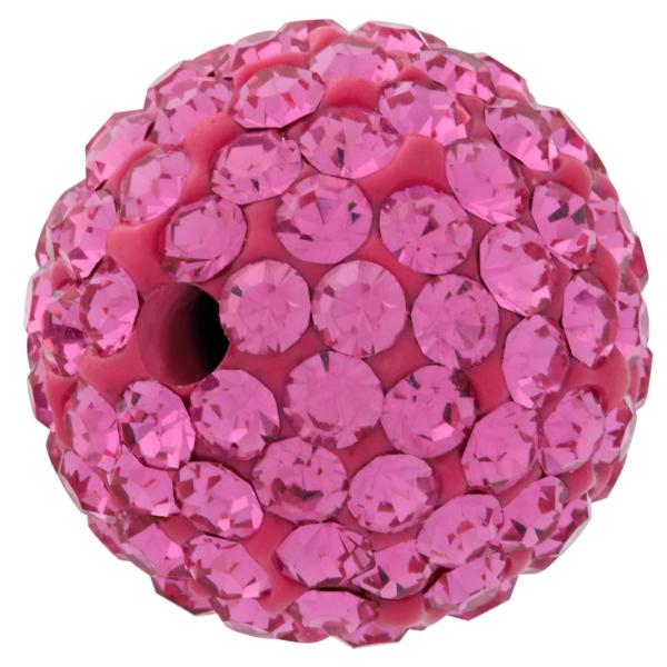 Round Pave Bead with 2.0mm hole, Alora Crystals Rose 10 mm
