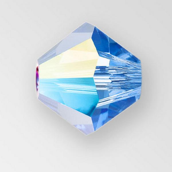 Preciosa 451 69 302 Bicone Bead 4mm Sapphire Glitter