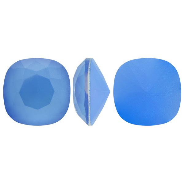 Bling! Crystal Square Cushion Faceted Fancy Stone, Sky Blue Lacquer Finish 12mm