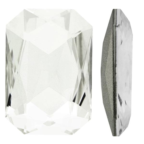 Bling! Crystal Large Emerald Cut Faceted Fancy Stone, Crystal 27x18mm