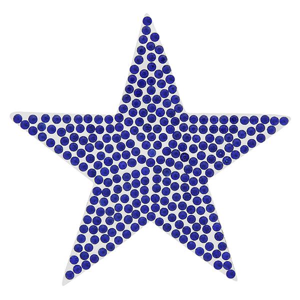 Rhinestone Iron On Applique Patch Sapphire 2 1/2"