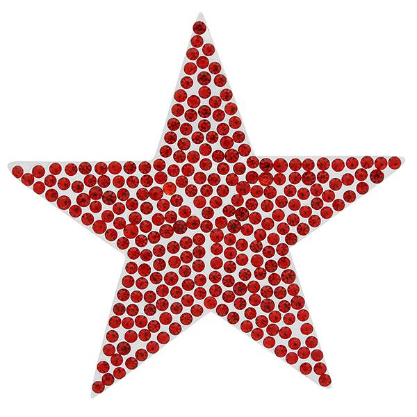 Rhinestone Iron On Applique Patch Lt. Siam 2 1/2"