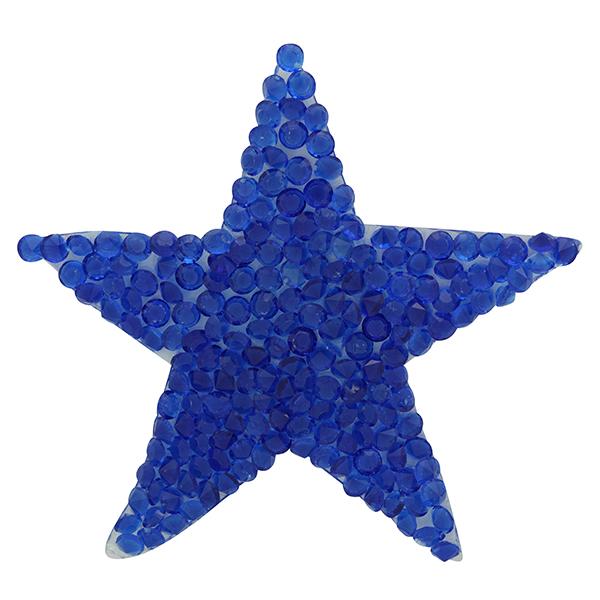 Rhinestone Rock Iron On Applique Patch Sapphire 2 1/2"