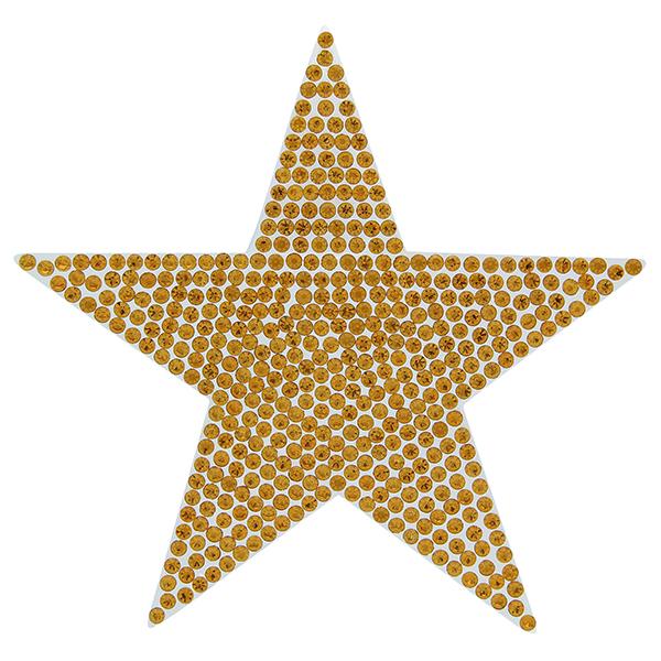 Rhinestone Star Iron On Applique Patch Topaz 3"