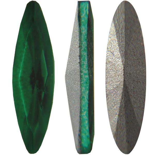 Spark Crystal Navette Faceted Stone, Emerald 11x3mm
