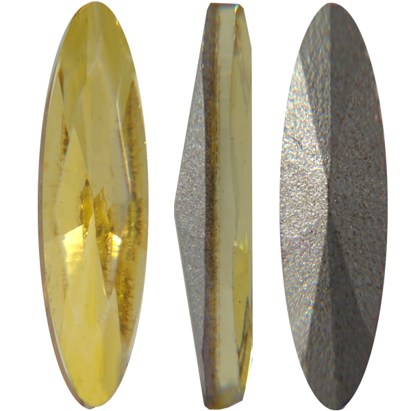Spark Crystal Navette Faceted Stone, Light Yellow 11x3mm