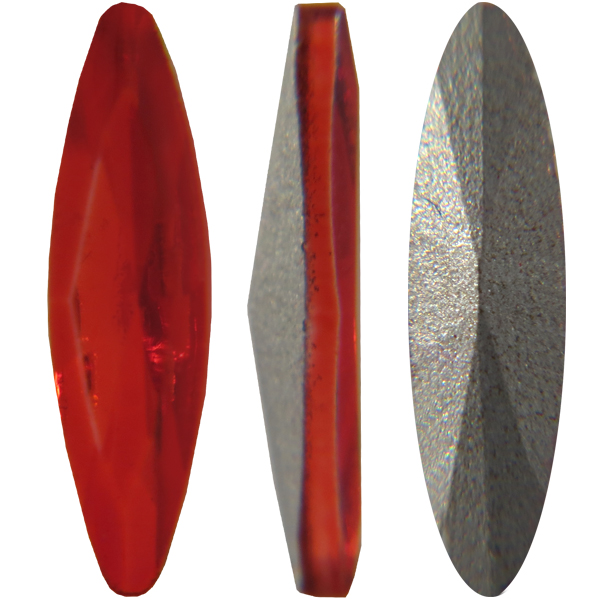 Spark Crystal Navette Faceted Stone, Light Siam 11x3mm