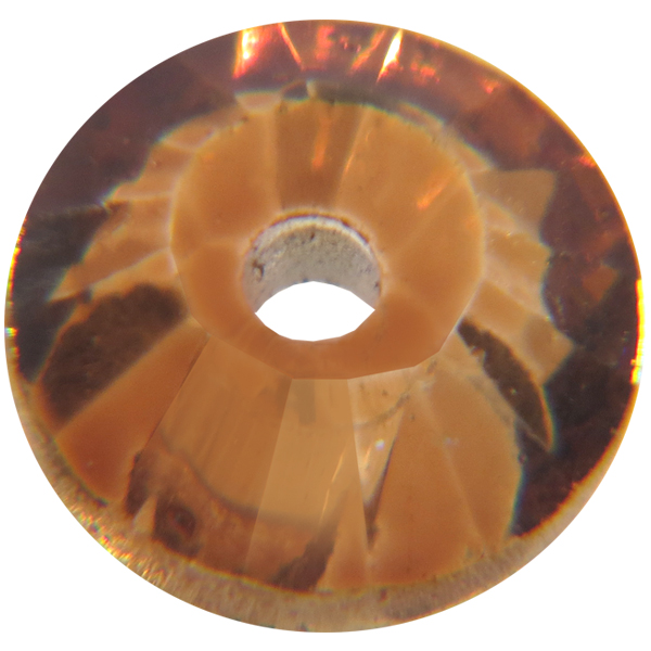 Spark Crystal Round Faceted Sew On, Light Colorado Topaz 4mm