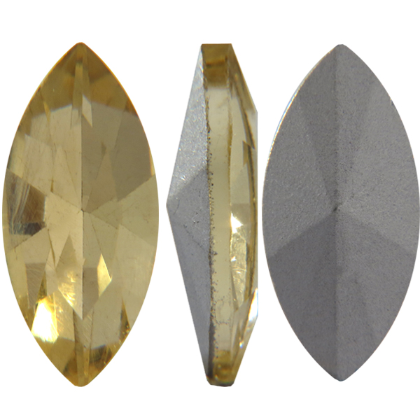 Spark Crystal Navette Faceted Stone, Light Yellow 8x4mm