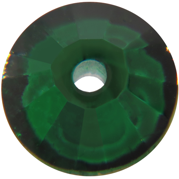 Spark Crystal Round Faceted Sew On, Emerald 5mm