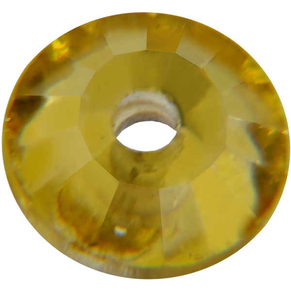 Spark Crystal Round Faceted Sew On, Topaz 6mm