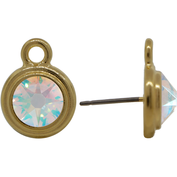 TierraCast® POST, SS34 STEPPED BEZEL, Gold plated, Crystal AB