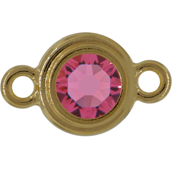 TierraCast® Link, SS34 STEPPED BEZEL, Gold plated, Rose