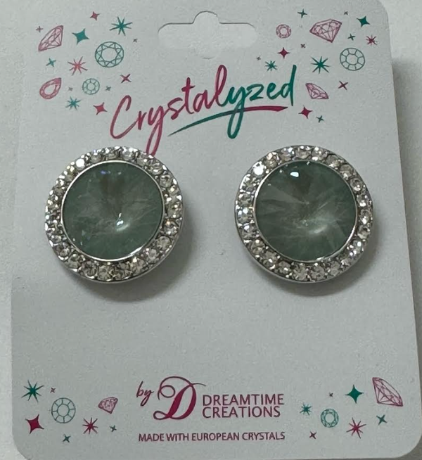 Crystalized with Dreamtime Crystal Stud Earrings for Dance Crystal Agave Ignite/Crystal 19mm