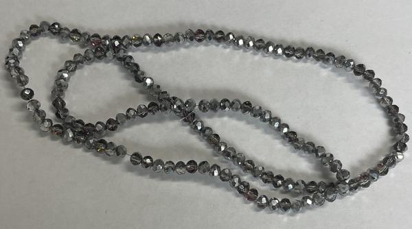 Spark Briolette Beads Light Chrome 4mm