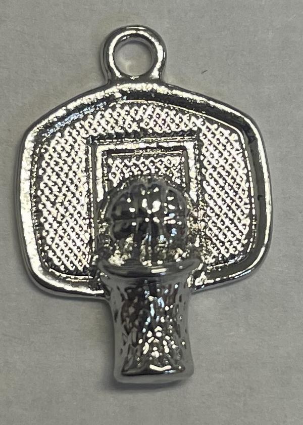 Silver Basketball Hoop Charm
