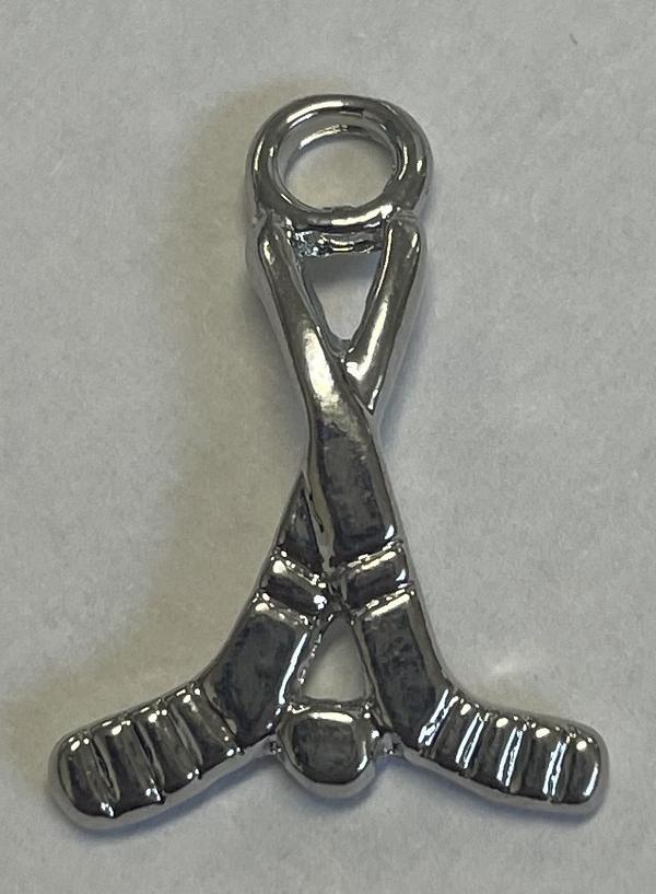 Silver Hockey Stick Charm