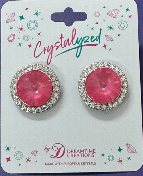 Crystalized with Dreamtime Crystal Stud Earrings for Dance Crystal Dahlia Ignite/Crystal 19mm